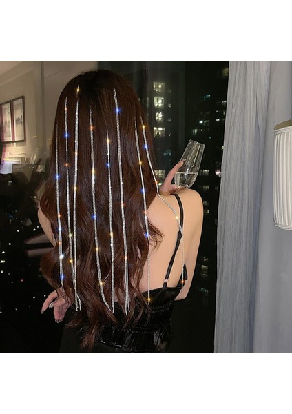 Kadınlar Için Tam Taklidi Uzun Püskül Kristal Saç Tokası Düğün Parti Saç Klipleri (Yurt Dışından)