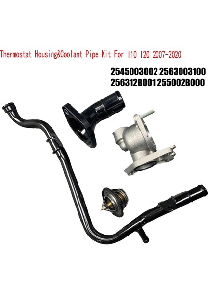 Hyundai I10 I20 2007-2020 Için Termostat Muhafazası Ve Soğutma Borusu Kiti 2545003002 2563003100 256312B001 255002B000 (Yurt Dışından)