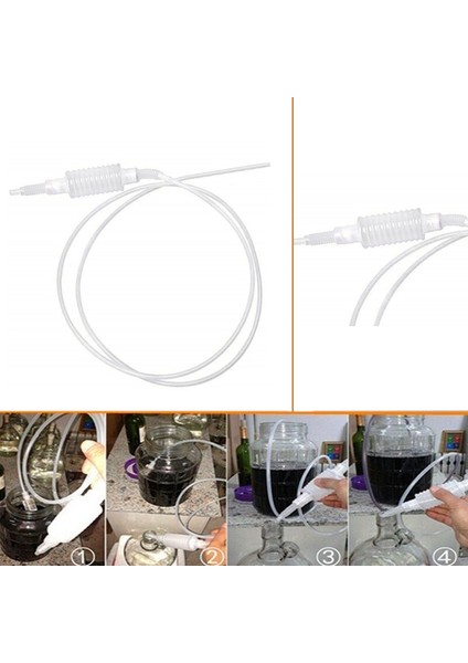Metre Sifon Tüpü El Yakıt Pompası Benzinli Sifon Hortumu Gaz Yağı Su Yakıt Transfer Sifon Pompası Su Benzinli Sıvı Ev Demlemek Şarap Bira Hortum Borusu (Yurt Dışından)