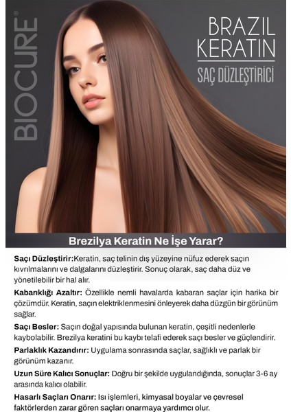 Saç Düzleştirici Keratin Bakımı Evde Uygulama Brezilya Fönü 1000ML+1000 ml 2 Adet Kokusuz Dumansız