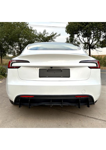 Tesla Model 3 2023+ Araba Şekillendirme Aksesuarları Için Araba Arka Tampon Difüzör Spoiler Dudak (Yurt Dışından)