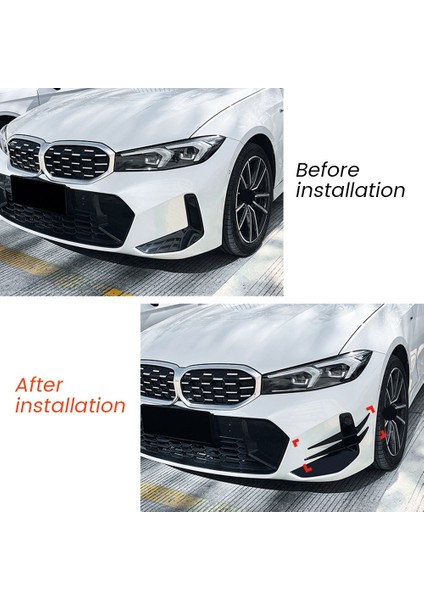 Araba Karbon Fiber Ön Tampon Yan Kanalları Splitter Spoiler Sis Lambası Hava Firar Trim Için Bmw G20 G21 Lcı M Spor 2023 + (Yurt Dışından)
