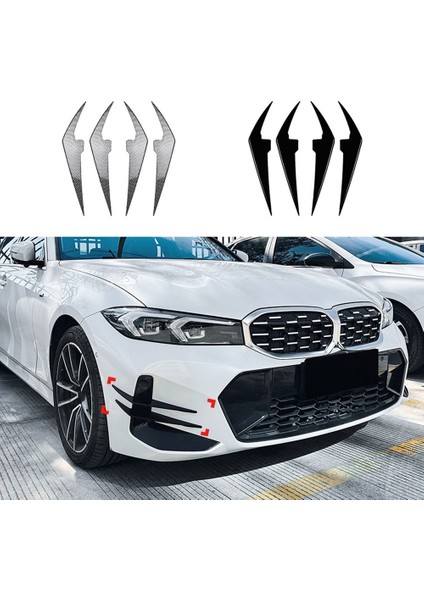 Araba Karbon Fiber Ön Tampon Yan Kanalları Splitter Spoiler Sis Lambası Hava Firar Trim Için Bmw G20 G21 Lcı M Spor 2023 + (Yurt Dışından)