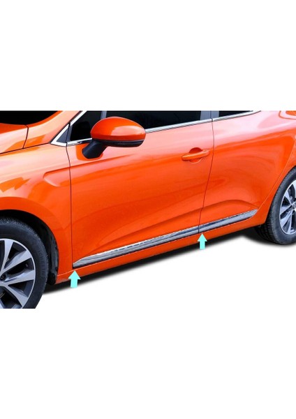 Renault Clio-5 Uyumlu Yan Kapı Çıtası Krom 4 Parça 2019 Ve Sonrası Modeller İçin