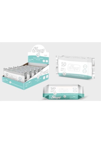Vücut Temizleme Mendili Sleepy xl 50"li x 12