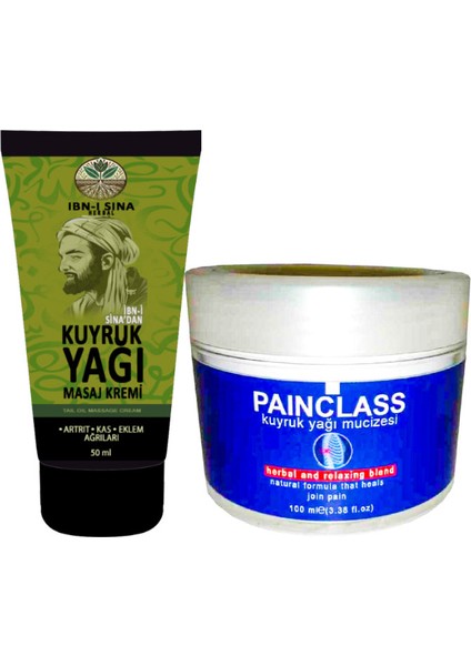 Kuyruk Yağı Teskin Kremi Kas Sırt Bel El Ayak Kullanım 50 ml + 1 Adet 100 ml Painclass Dindirici Krem
