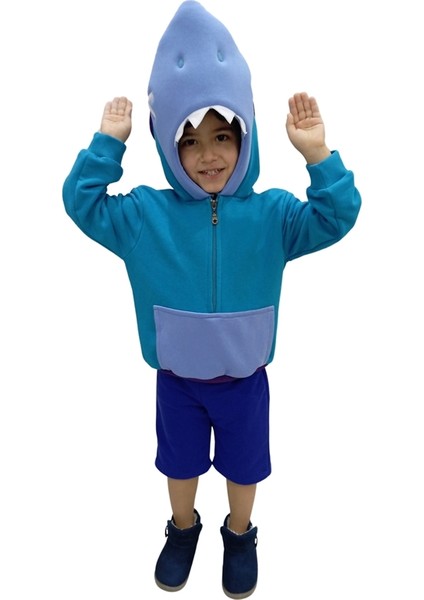 Kapüşonlu Cosplay Leon Shark Kostümü