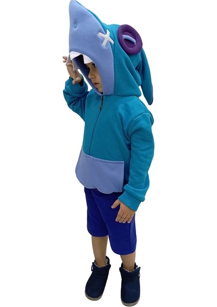 Kapüşonlu Cosplay Leon Shark Kostümü