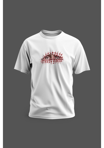 Tişört, Kısa Kollu Abo Obaida Gözleri Dijital Baskılı Unisex Tişört