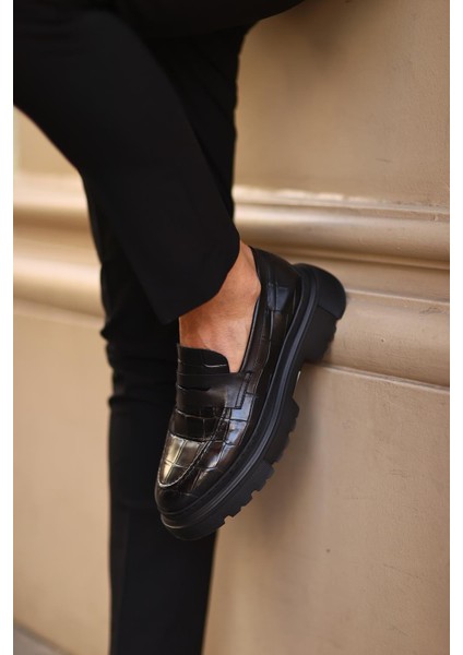 - Siyah Kroko Klasik Siyah