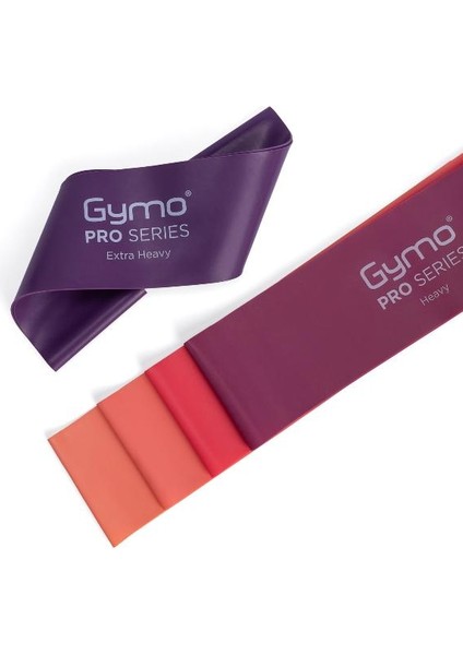 Pro Series Çantalı Direnç Bandı Fitness Pilates Esnetme Lastiği 5'li Set Mor 7.5 cm