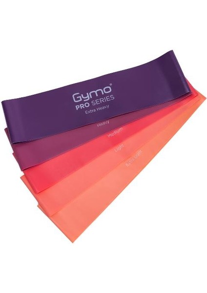 Pro Series Çantalı Direnç Bandı Fitness Pilates Esnetme Lastiği 5'li Set Mor 7.5 cm