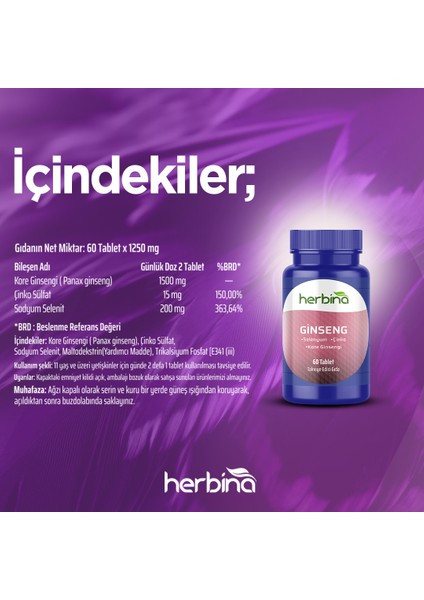 Ginseng Selenyum Çinko 60 Tablet fiyatları