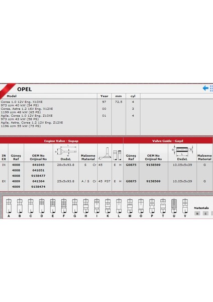 Sibop Gaydı G0875 In 8 Ex 8 Corsa 1.2-16V 0640007