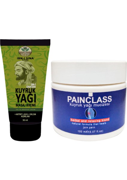Kuyruk Yağı Dindirici Krem Sırt Bel El Ayak Kullanım 50 ml + 1 Adet 150 ml Painclass Büyük Boy Teskin Kremi