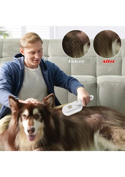 Buharlı Kedi Fırça 3 In 1 Elektrikli Sprey Köpek Saç Fırçaları Yumuşak Silikon Pet Epilasyon Fırçaları Evcil Hayvan Bakım Masaj Taraklar (Yurt Dışından) modelleri