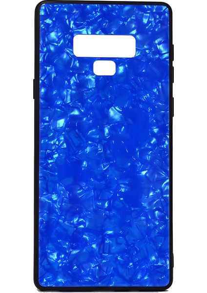Galaxy Note 9 Kılıf Mermer Desenli Marbel Temperli Cam Silikon Kılıf