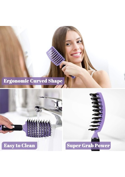Kıl Naylon Kadın Tarak Saç Derisine Masaj Tarak Saç Fırçası Islak Kıvırcık Detangle Saç Fırçası Salon Kuaförlük Şekillendirici Araçları (Yurt Dışından) fırsatları