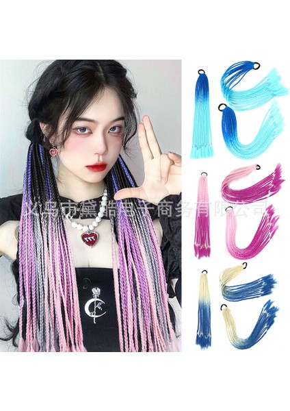 Dreadlocks Peruk Yüksek At Kuyruğu Hip Hop Çift At Kuyruğu Kirli Dreadlocks Renk Degrade Saç Örgü Artefakt Bağlı Büküm Uzun Örgü (Yurt Dışından)