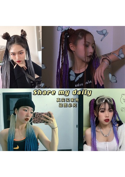 Dreadlocks Peruk Yüksek At Kuyruğu Hip Hop Çift At Kuyruğu Kirli Dreadlocks Renk Degrade Saç Örgü Artefakt Bağlı Büküm Uzun Örgü (Yurt Dışından) fiyatları