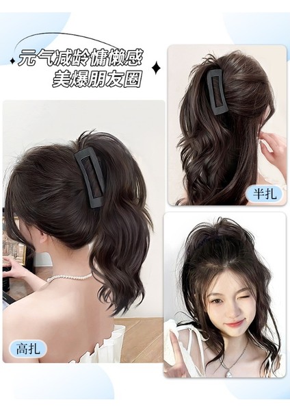 Peruk At Kuyruğu Kadın Örgü Simülasyon Tatlı Serin Kore Tarzı Serisi Köpekbalığı Klip At Kuyruğu Kıvırcık Saç Yarım Kravat Yüksek At Kuyruğu Peruk Kavrama (Yurt Dışından) indirimleri