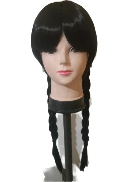 Adams Peruk Kızı Çarşamba Addams Siyah Orta Büküm Örgü Çarşamba Peruk (Yurt Dışından) modelleri