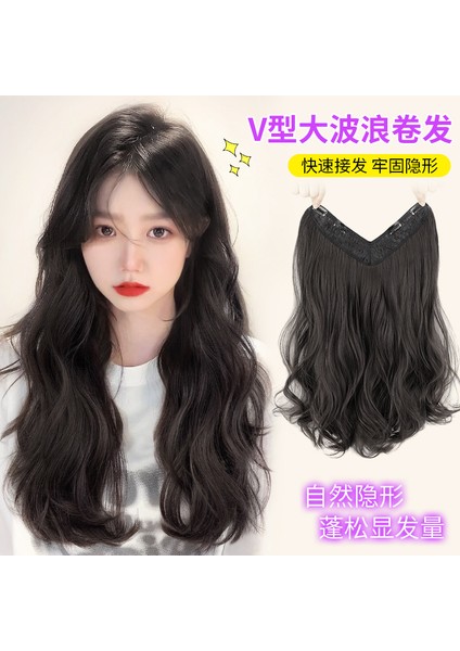 Peruk Seti Vurgu Boyalı Kadın Uzun Saç Tek Parça Saç Büyüme Hacmi Kabarık Görünmez Simülasyon V Şekilli Uzun Kıvırcık Saç Saç Uzatma Yaması (Yurt Dışından) fiyatları