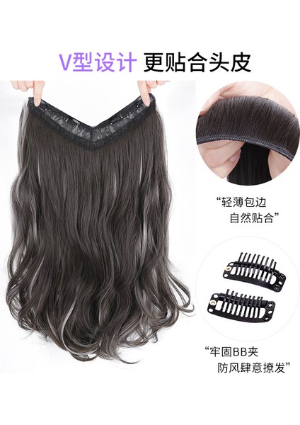 Peruk Seti Vurgu Boyalı Kadın Uzun Saç Tek Parça Saç Büyüme Hacmi Kabarık Görünmez Simülasyon V Şekilli Uzun Kıvırcık Saç Saç Uzatma Yaması (Yurt Dışından) fırsatları
