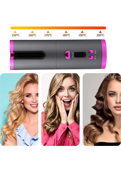 Otomatik Saç Bigudi Şarj Edilebilir Döner Bukle Makinesi Bukleler Dalgalar LCD Ekran Seramik Profesyonel Kıvırcık Araçları (Yurt Dışından) indirimleri