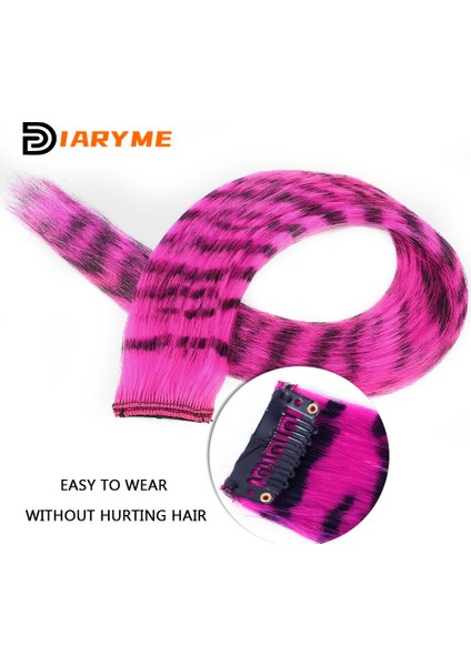 Sentetik Tek Kart Saç Uzatma Peruk Saç Kadınlar Için Uzun Düz Klipsli Renkli Zebra Hattı Tüy Saç Uzantıları Saç (Yurt Dışından) modelleri