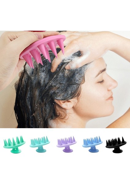 Saç Şampuanı Fırça Saç Yıkama Tarak Baş Masaj Aleti Aracı Sağlık Şekillendirici Aracı Silikon Taşınabilir Kafa Masaj Aksesuarları (Yurt Dışından)