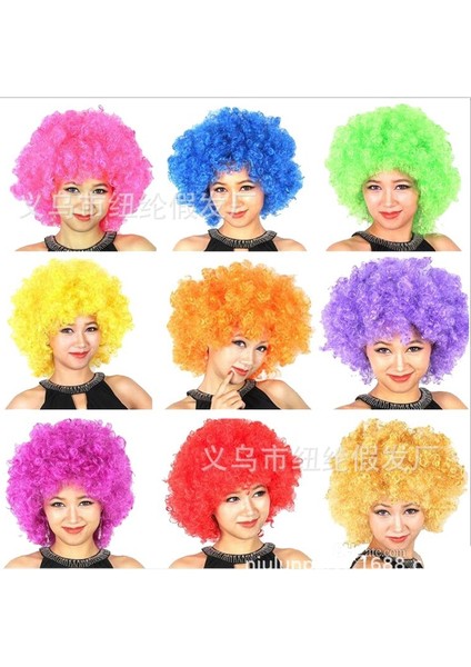 Avrupa Kupası Dünya Kupası Bayrağı Renkleri Peruk Hayranları Parti Malzemeleri Afro Başlık Karnaval Festivali Sahne (Yurt Dışından) modelleri