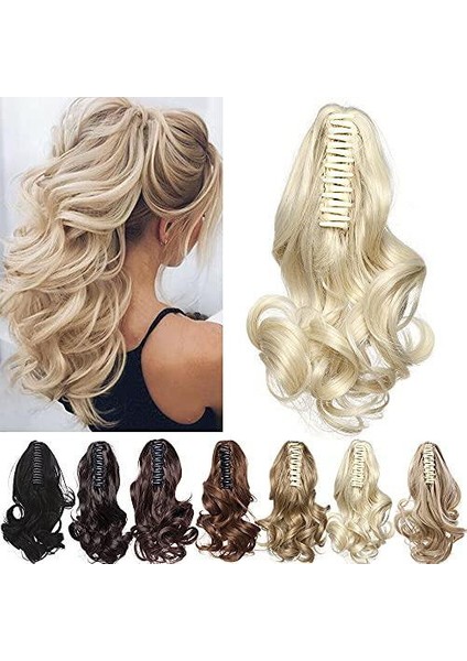 Peruk At Kuyruğu Yüksek Sıcaklık Fiber Kavrama Kısa Kıvırcık Saç Pençe Klipsi Kıvırcık At Kuyruğu (Yurt Dışından)