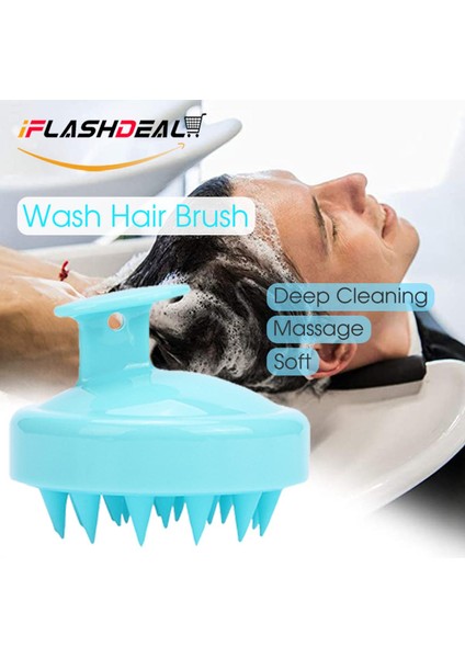 Iflashdeal Saç Yıkama Fırçası Saç Derisine Masaj Fırçası Silikon Kafa Kepek Önleyici Şampuan Saç Bakımı Masaj Tarak (Yurt Dışından)