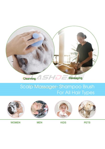 Iflashdeal Saç Yıkama Fırçası Saç Derisine Masaj Fırçası Silikon Kafa Kepek Önleyici Şampuan Saç Bakımı Masaj Tarak (Yurt Dışından) fırsatları