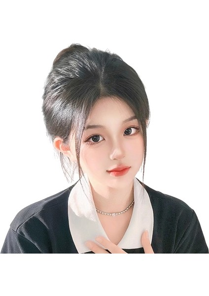 Patlama Peruk Kadın Kafa Üst Saç Değiştirme Sahte Patlama Gerçek Saç Simülasyon Insan Saç Hafif Yüksek Kafatası Üst Kapak Gri Saç Peruk Seti (Yurt Dışından) indirimleri