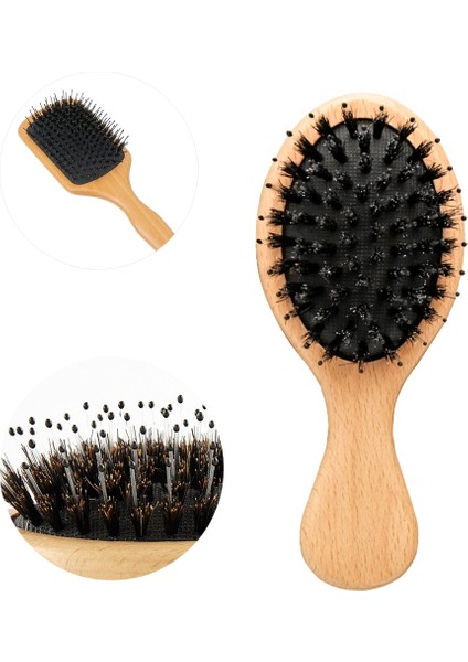 Nieuwe Houten Handvat Natuurlijke Varkenshaar Borstel Kleine Borstel Varkenshaar Nylon Nieuwe Salon Dolaşık Açıcı Haar Kam Dolaşık Açıcı Kam (Yurt Dışından)