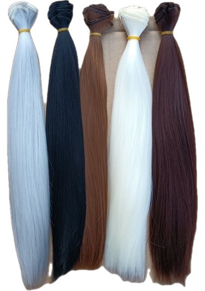 Yüksek Sıcaklık Fiber Saç Paketi Ekstra Yumuşak Ipek Peruk Malzemesi Bjd Doll Taklit Süt Ipek Yumuşak Ipek Saç Için 3 Dört Nokta (Yurt Dışından) indirimleri