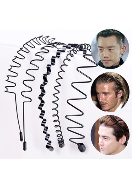 Saç Bandı Kafa Bandı Çelik Erkek Kadın Cekak Rambut Besi Lelaki Saç Bandı 加宽加厚洗脸发箍网红男女金属波浪形头箍男 (Yurt Dışından) fiyatları