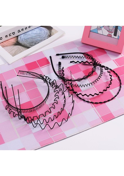 Saç Bandı Kafa Bandı Çelik Erkek Kadın Cekak Rambut Besi Lelaki Saç Bandı 加宽加厚洗脸发箍网红男女金属波浪形头箍男 (Yurt Dışından) indirimleri