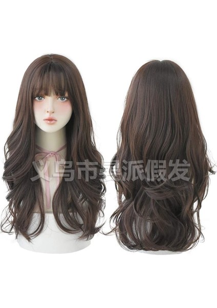 Internet Ünlü Peruk Kadın Uzun Kıvırcık Saç Büyük Dalga Ince Hava Patlama Saç Modeli Gerçekçi Peruk Kılıf Tam Kafa Peruk Stokta (Yurt Dışından) modelleri