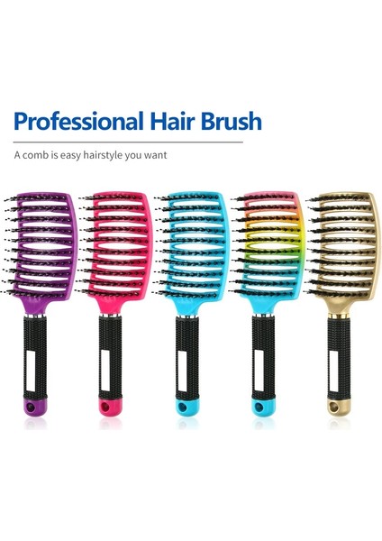 Kıl Naylon Saç Fırçası Kızlar Saç Derisi Masaj Tarak Kadınlar Için Islak Kıvırcık Detangle Saç Fırçası Salon Kuaförlük Şekillendirici Aracı (Yurt Dışından)