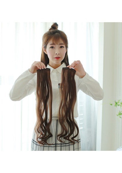 Peruk Seti Uzun Kıvırcık Saç Tek Parça Iki Klip Rulo Saç Uzatma Postiş Klip Nefes Alabilir (Yurt Dışından) fırsatları