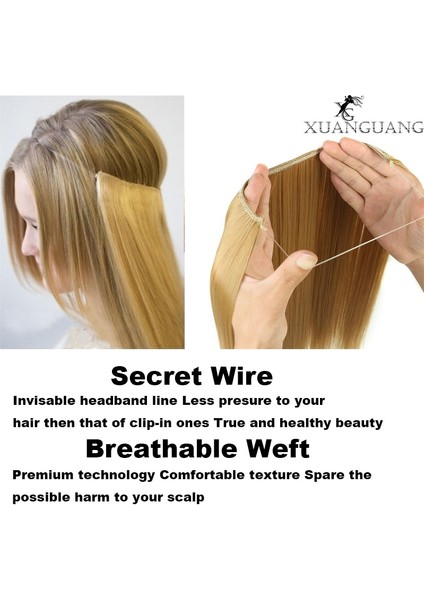 Xuanguang 24 Inç Görünmez Tel Hiçbir Klip Saç Uzatma Gizli Balık Hattı Saç Parçası Kadınlar Için Düz Kıvırcık Saç Uzatma (Yurt Dışından) modelleri