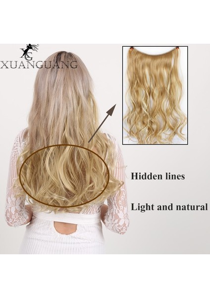 Xuanguang 24 Inç Görünmez Tel Hiçbir Klip Saç Uzatma Gizli Balık Hattı Saç Parçası Kadınlar Için Düz Kıvırcık Saç Uzatma (Yurt Dışından) fırsatları