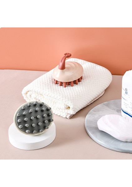 Şampuan Silikon Kafa Vücut Saç Derisi Masaj Fırçası Bakım Aracı Duş Saç Tarak Taşınabilir Şampuan Fırçası Saç Banyosu Spa Fırça Bakım Tarak (Yurt Dışından)