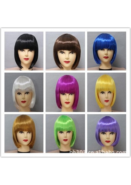 Bobohead Öğrenci Saç Wavebobohead Peruk Kılıf Çocuk Renkli Peruk Kılıf Saçak Topu Peruk (Yurt Dışından)