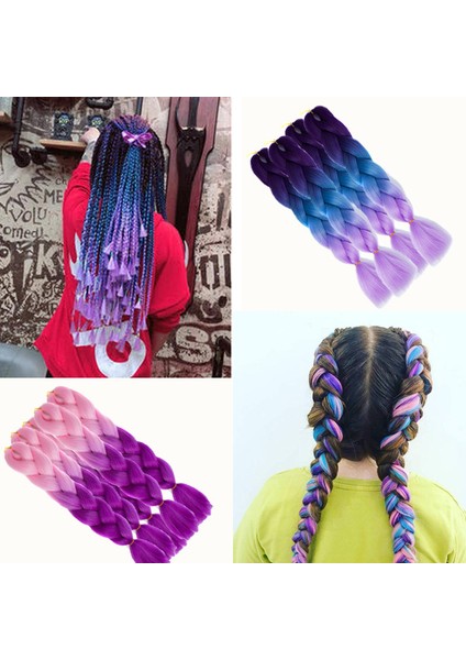 Dreadlocks At Kuyruğu Etnik Stil Örgü Hamur-Büküm Tarzı Bezler Degrade Kimyasal Elyaf Afrika Örgü Peruk At Kuyruğu (Yurt Dışından)