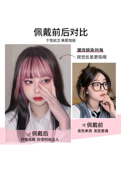 3D Boyalı Patlama Peruk Kadın Kafa Doğal Alın Görünmez Dikişsiz Saç Parçası Saç Hava Pembe Sahte Patlama (Yurt Dışından) fiyatları