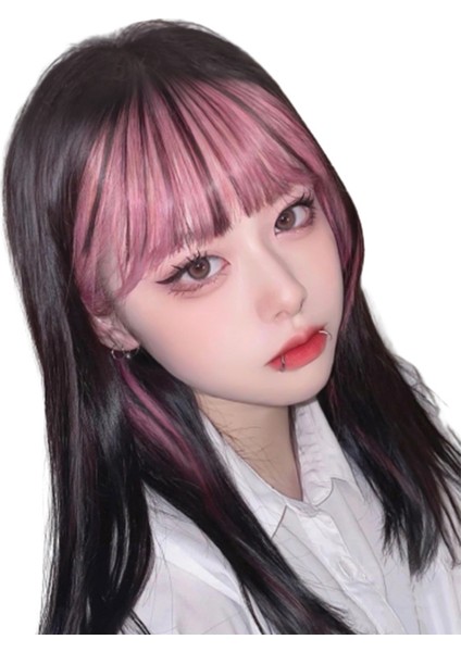 3D Boyalı Patlama Peruk Kadın Kafa Doğal Alın Görünmez Dikişsiz Saç Parçası Saç Hava Pembe Sahte Patlama (Yurt Dışından) indirimleri